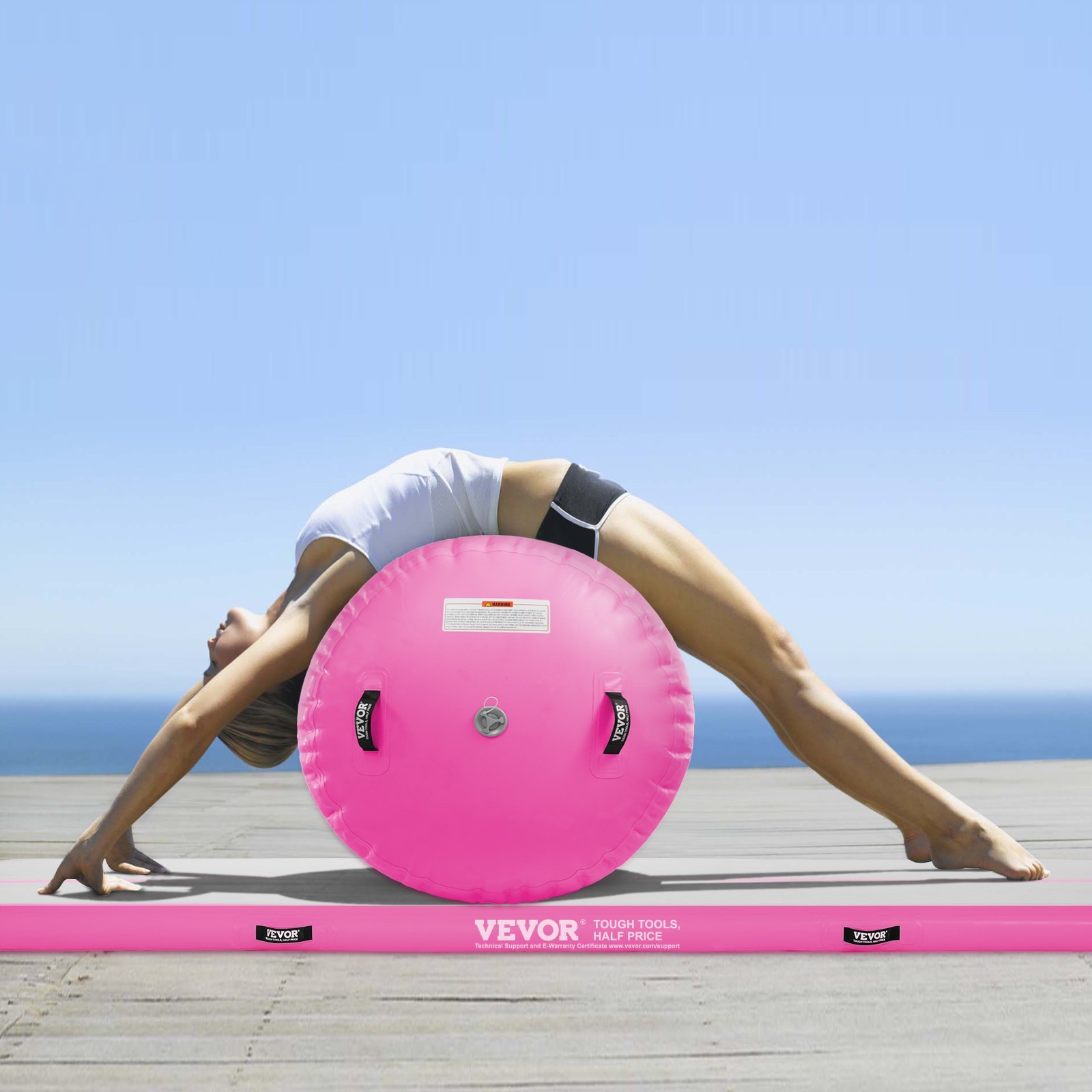 VEVOR Inflatable Gymnastics Air Mat Set (2 PCS) – Tumbling Track & Air Roller with Electric Pump, Gymnastics Training Mat for Home, Yoga, Cheerleading, Beach, Park & Water Sports - Image 4